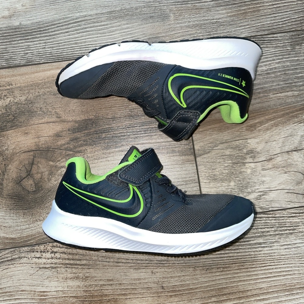Nike Star Runner 2.0 Gray Lime Green Kids Shoes 10.5C AT1801-004 - Picture 3 of 8